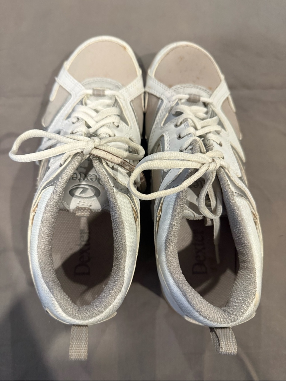 Dexter Kids White and Beige Lace-Up Sneakers